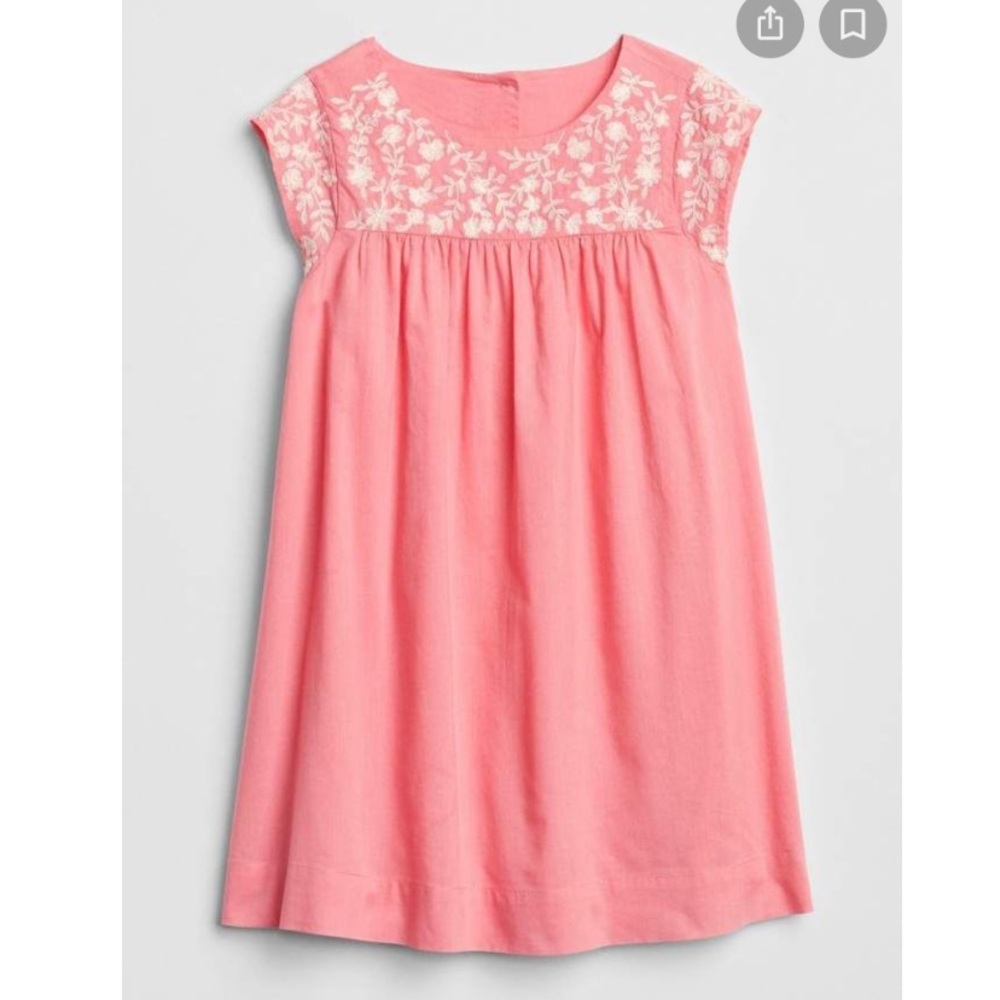 Baby GAP Embroidery Cap-Sleeve Dress Pink 4T